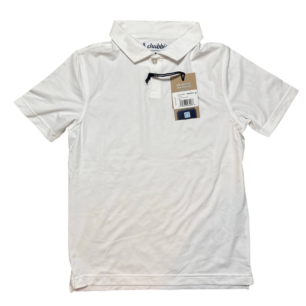 NWT Chubbies The Vanna Youth Performance Polo White Size M